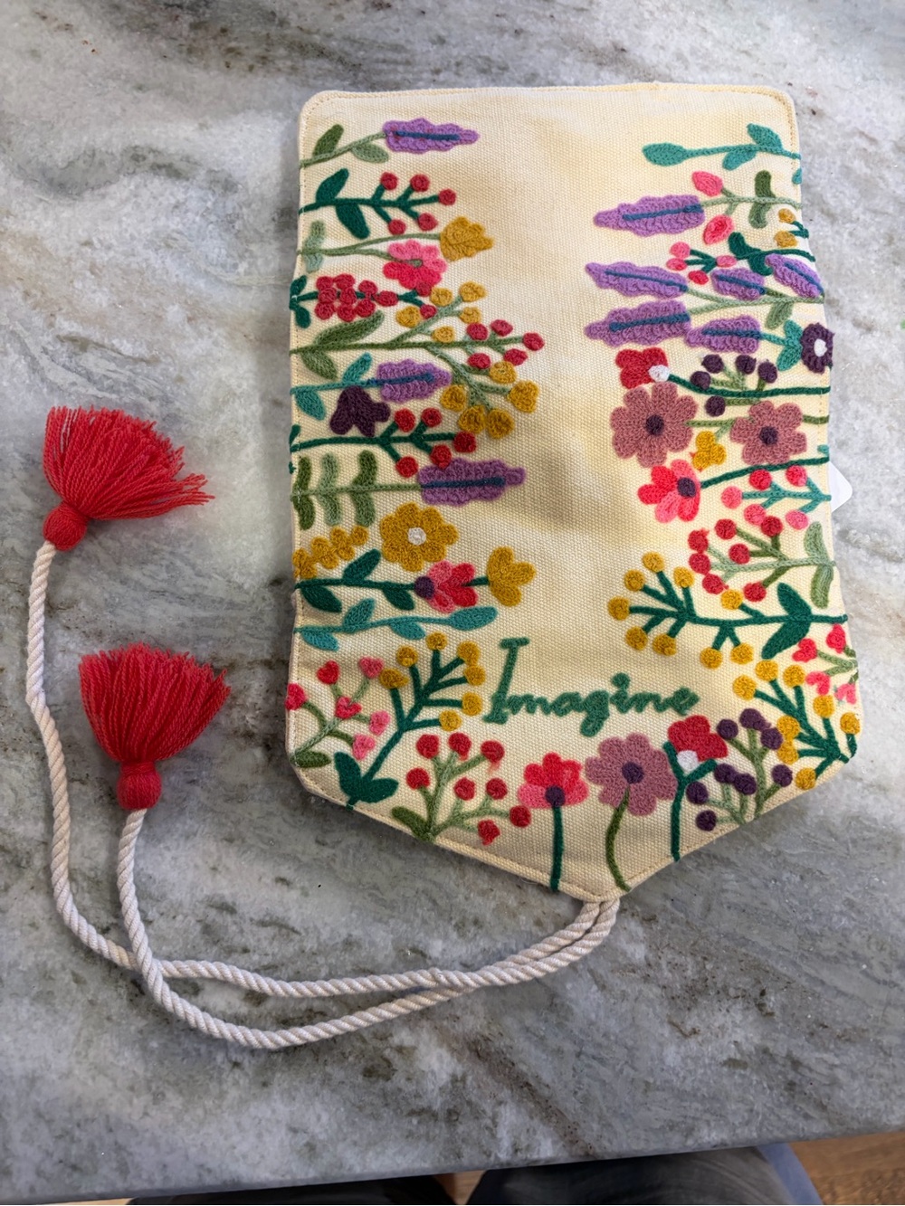 Imagine Floral Embroidered Travel Jewelry Organizer Roll